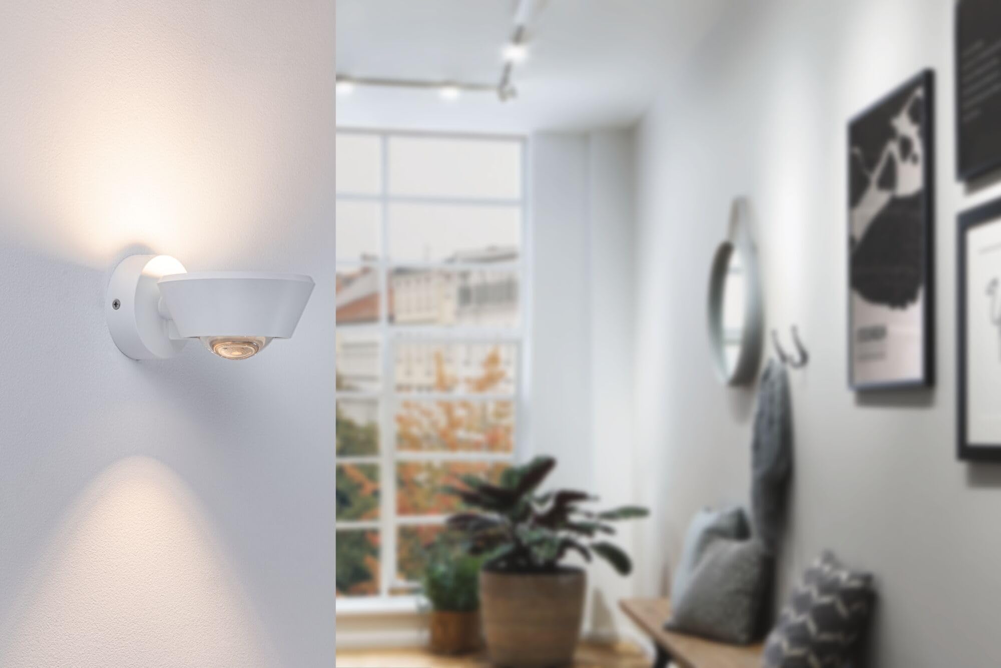 Paulmann 70946 Luminaria de techo LED WallCeiling Sabik IP44 230V redonda incl. 1x9 / 1x4 W regulable blanco mate lámpara de baño plástico 2700 K