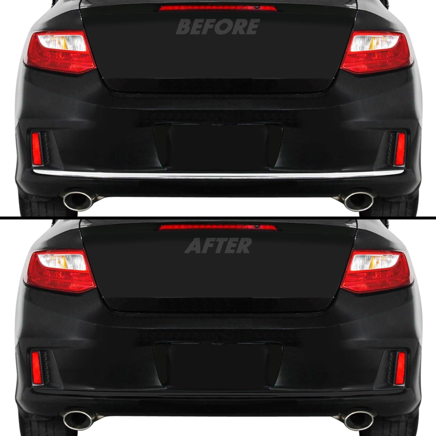 SlickMod Chrome Delete Blackout Vinyl Overlay for 2013-2015 Honda Accord Coupe Diffuser Trim (Gloss Black)