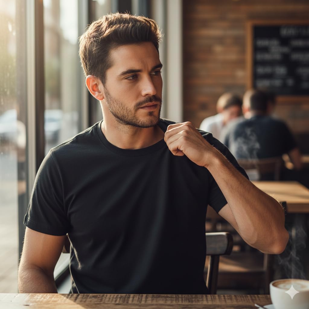 Men’s 100% Cotton T-Shirt Ultra-Soft Combed Ring-Spun Fabric,Breathable,Regular Fit for Daily Wear,Travel & Gym - Image 6