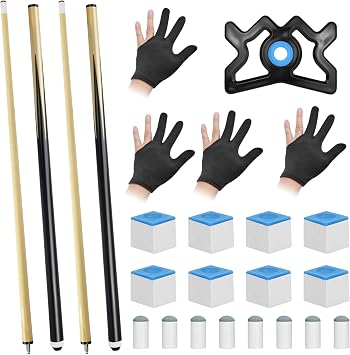 Billairds cue Stick Pool Sticks 2-Piece 57 Inch Wooden Billiard Cue Hard Wood Pool Cues 20 oz Economic Cues Good for House and Bar Use American Pool Game