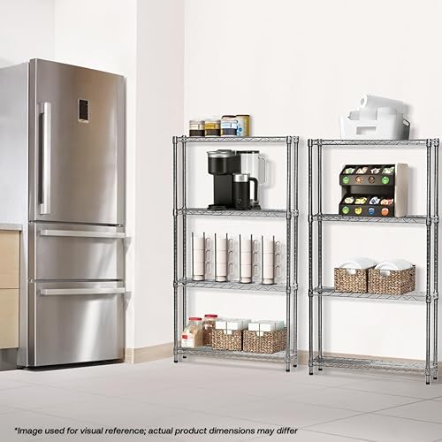 Miniatura 2 de Shelving Inc. Estantería de alambre cromado de 8 pulgadas de profundidad x 24 pulgadas de ancho x 64 pulgadas de alto con estantes de 4 niveles