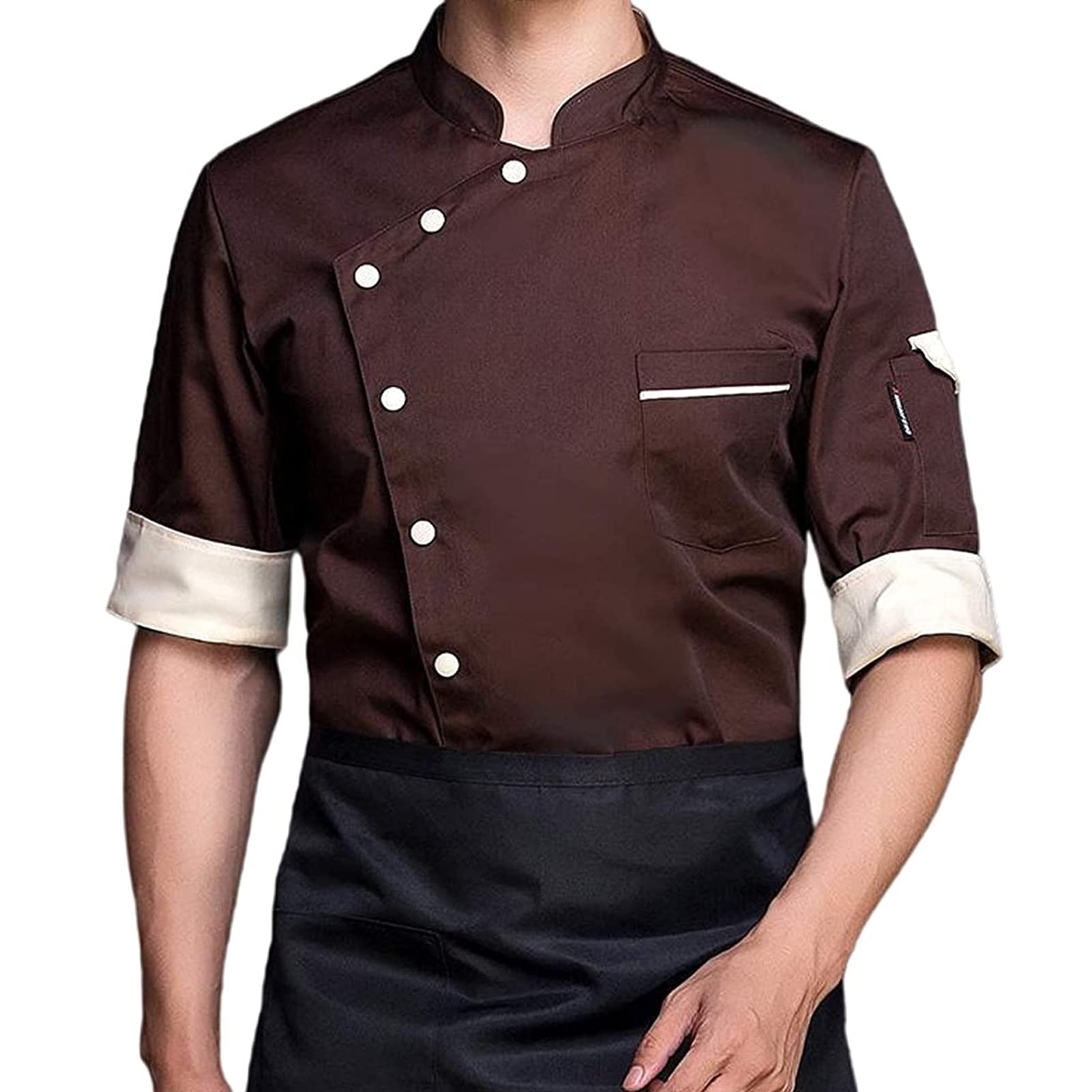 Chaqueta De Chef Profesional Chaqueta De Chef Uniforme De Chef Restaurante Cocina Abrigo De Chef De Cocina Chaquetas De Trabajo De Camarero Uniforme Profesional De Manga Corta Mono Traje Ropa De Coc