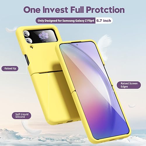 Miniatura 3 de oakxco Funda para teléfono Samsung Galaxy Z Flip 4, agarre de silicona líquida, bonita funda de gel TPU suave y delgada para mujeres y niñas, diseño