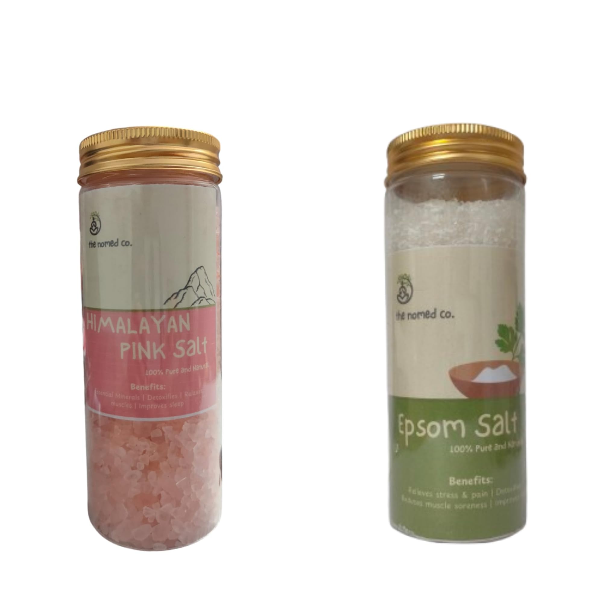 The Nomed Co. Minerals Rich Bath Salt Crystal - For Body Spa, Relaxation and Pain Relief | Natural Salt | 500gm (Epsom & Pink Bath Salt)