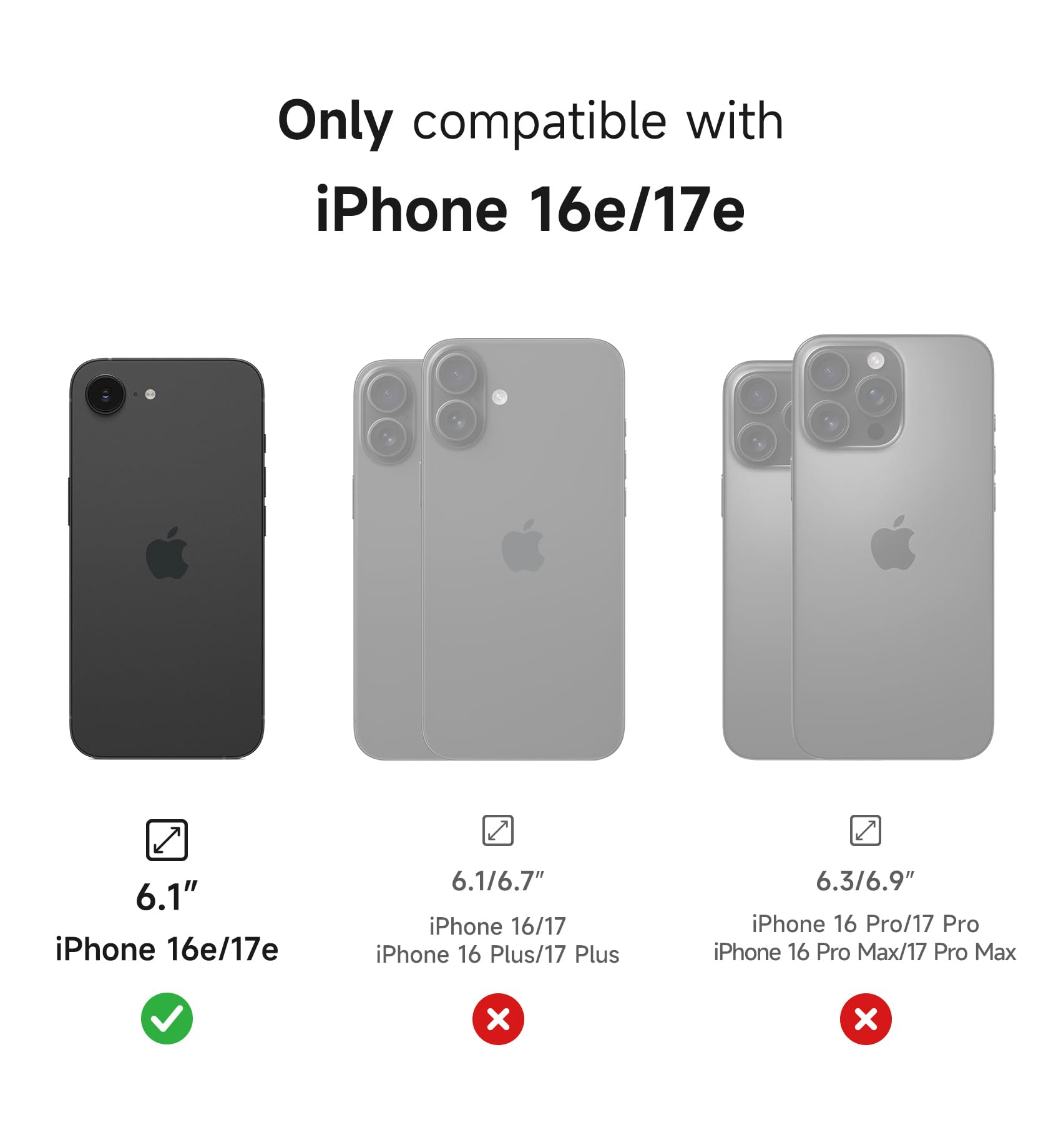 SURITCH Funda Magnética Compatible con iPhone 16e/17e, Carcasa de amortiguación a Prueba Protectora con Tapa de cámara Deslizante y Soporte Ajustable(Negro)