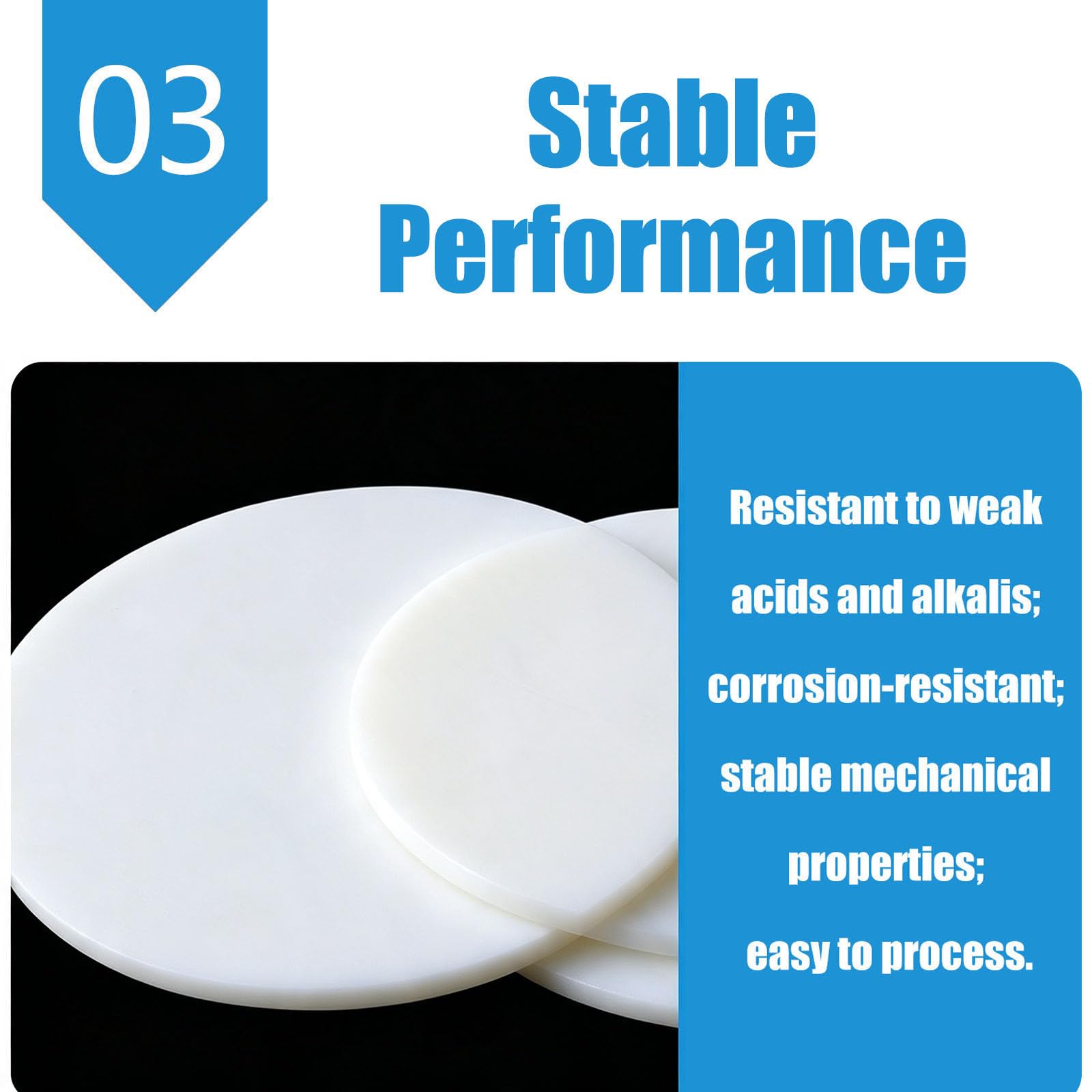Fogli di Plastica ABS Lastra di Plastica ABS Bianco Girare Dia9cm
