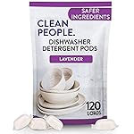 The Clean People Dishwasher Detergent Pods | Cuts Grease and Rinses Sparkling Clean | Residue-Free | Lavender, 120 Pack