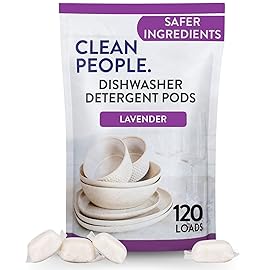 The Clean People Dishwasher Detergent Pods | Cuts Grease and Rinses Sparkling Clean | Residue-Free | Lavender, 120 Pack