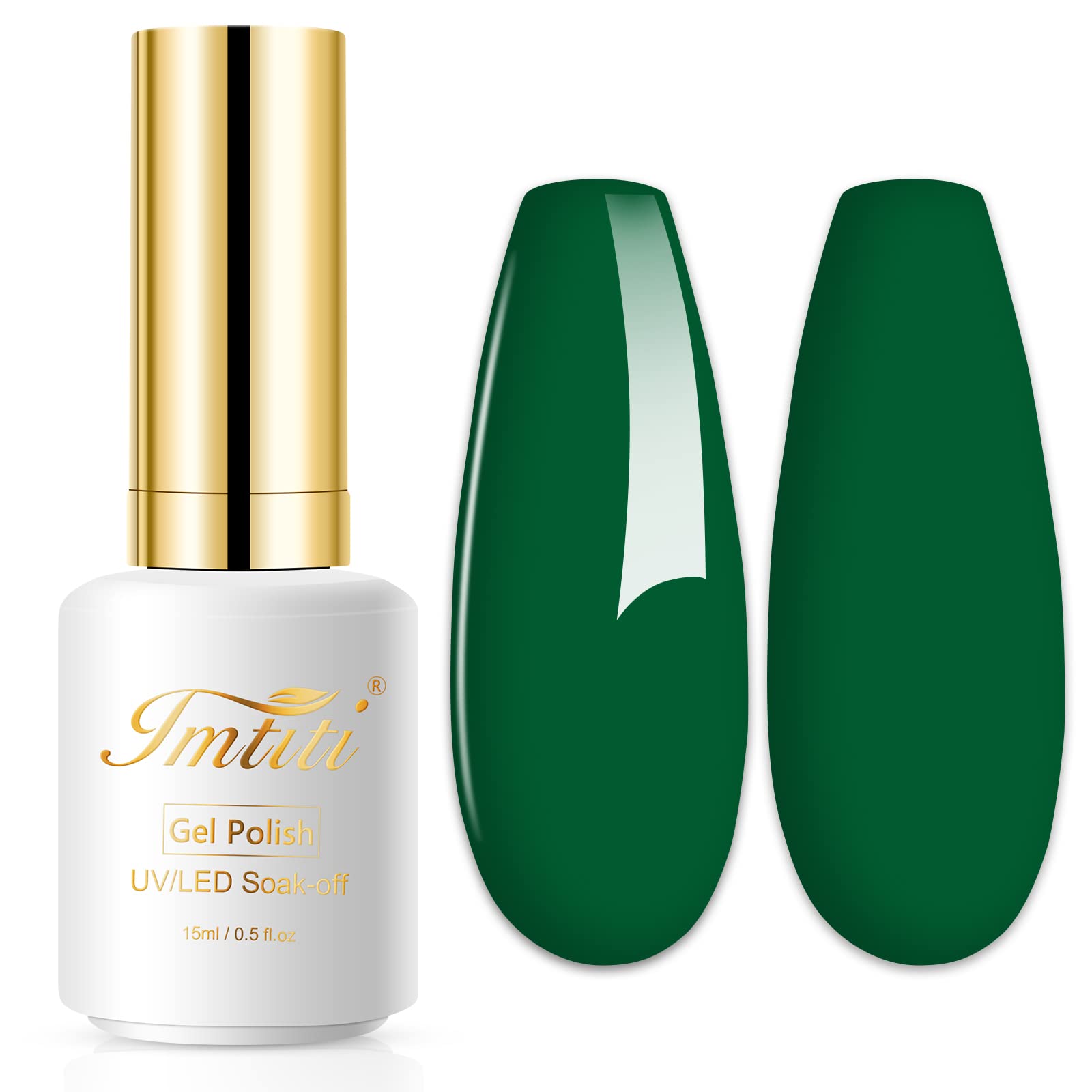 ImtitiGel Nail Polish - Emerald Green, 0.5 Fl Oz, LED/UV Soak Off, DIY Nail Art Kit