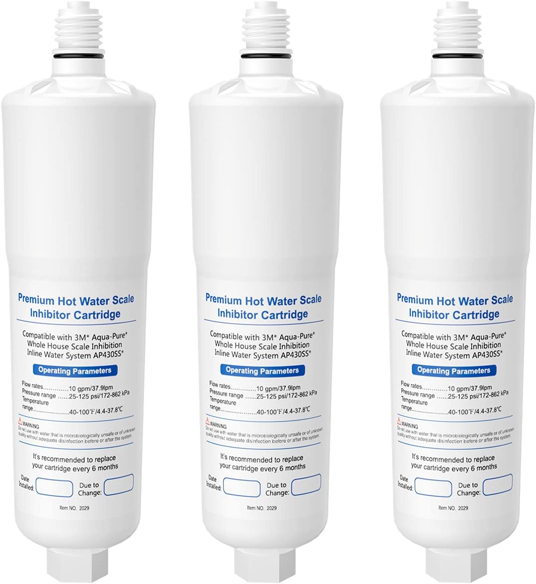 3 Pack AP431 Cartridge, Replacement for Aqua-Pure Whole House Scale Inhibition Inline Water System Helps Prevent Scale AP430SS - IT'S PURE EXPERT