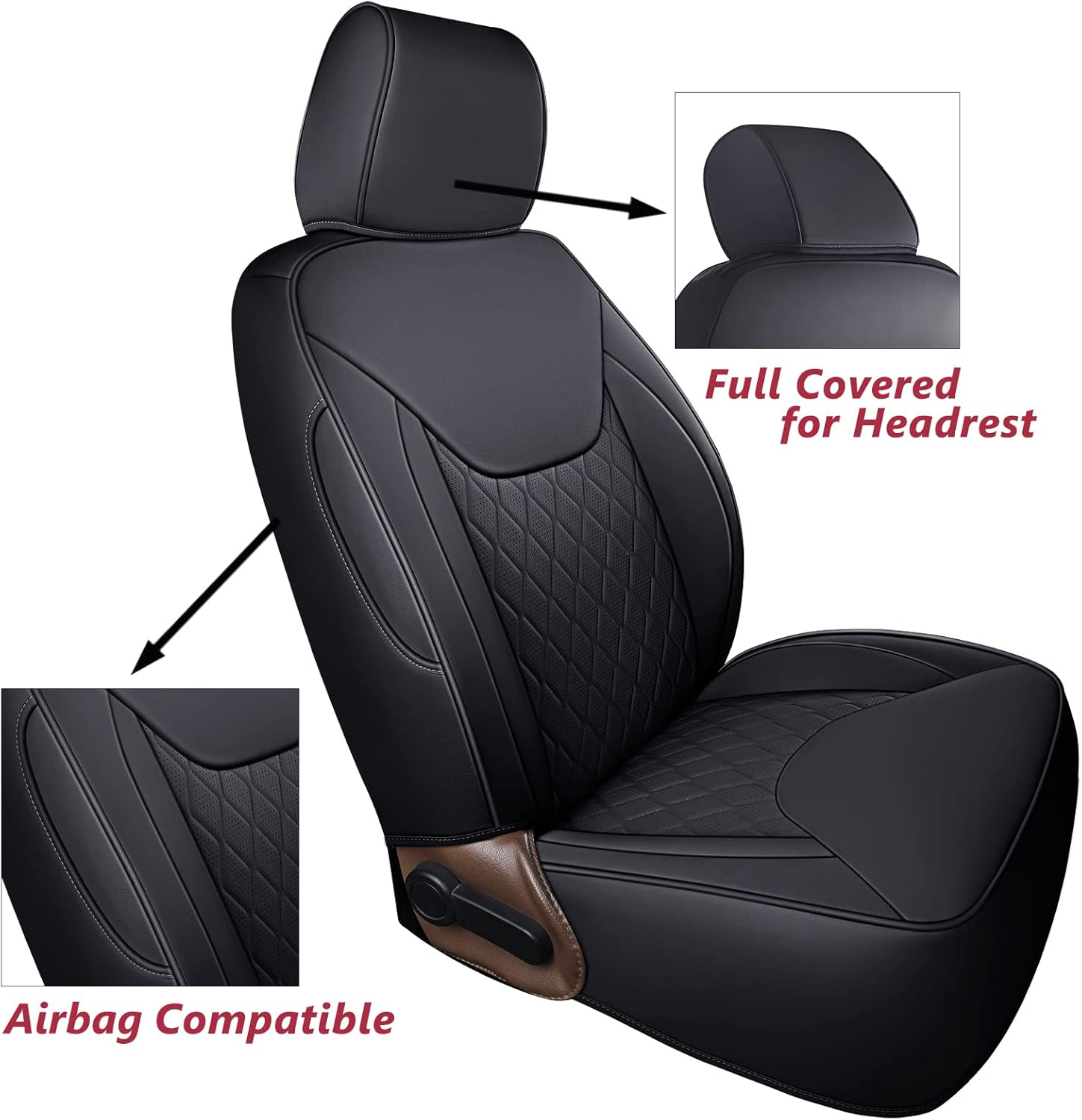 Coverado Seat Covers 4-Door Fullset for Jeep Wrangler, Waterproof Car Seat Covers for Truck Automotive Seat Covers Custom Fit for 2007-2017 Jeep Wrangler JK JL（Black）