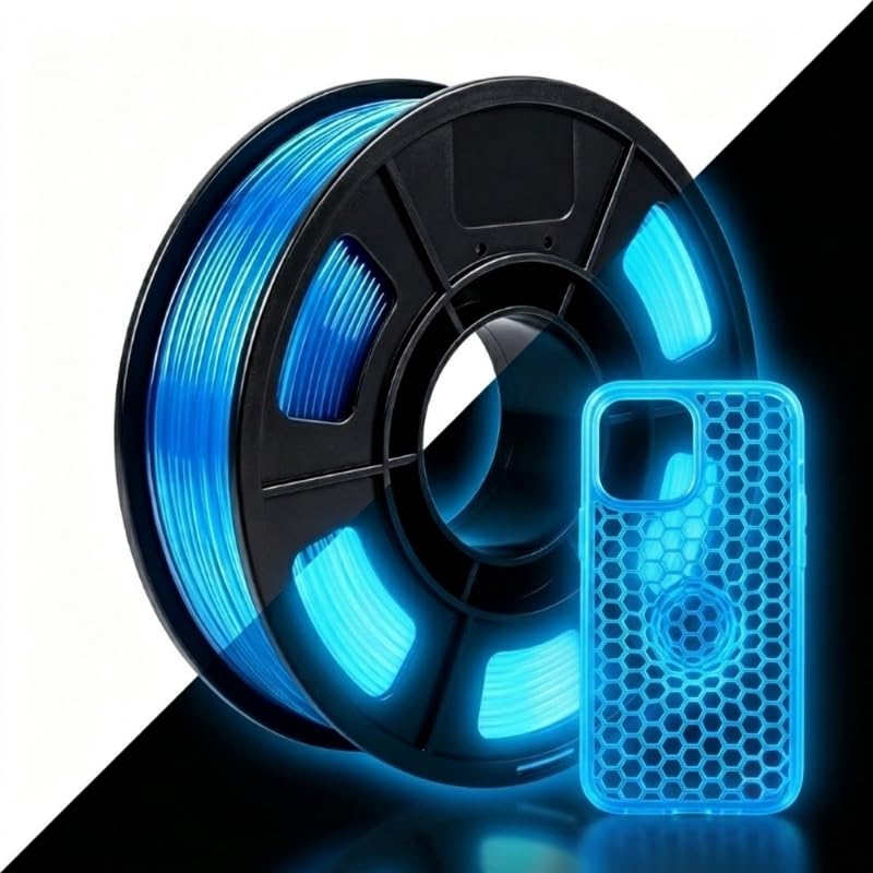 Image of 250G Glow in the Dark 3D Printer Filament 1.75mm Filajoy3D 3D Printing Filament Dimensional Accuracy + /- 0.02mm for Most FDM 3D Printers,Blue