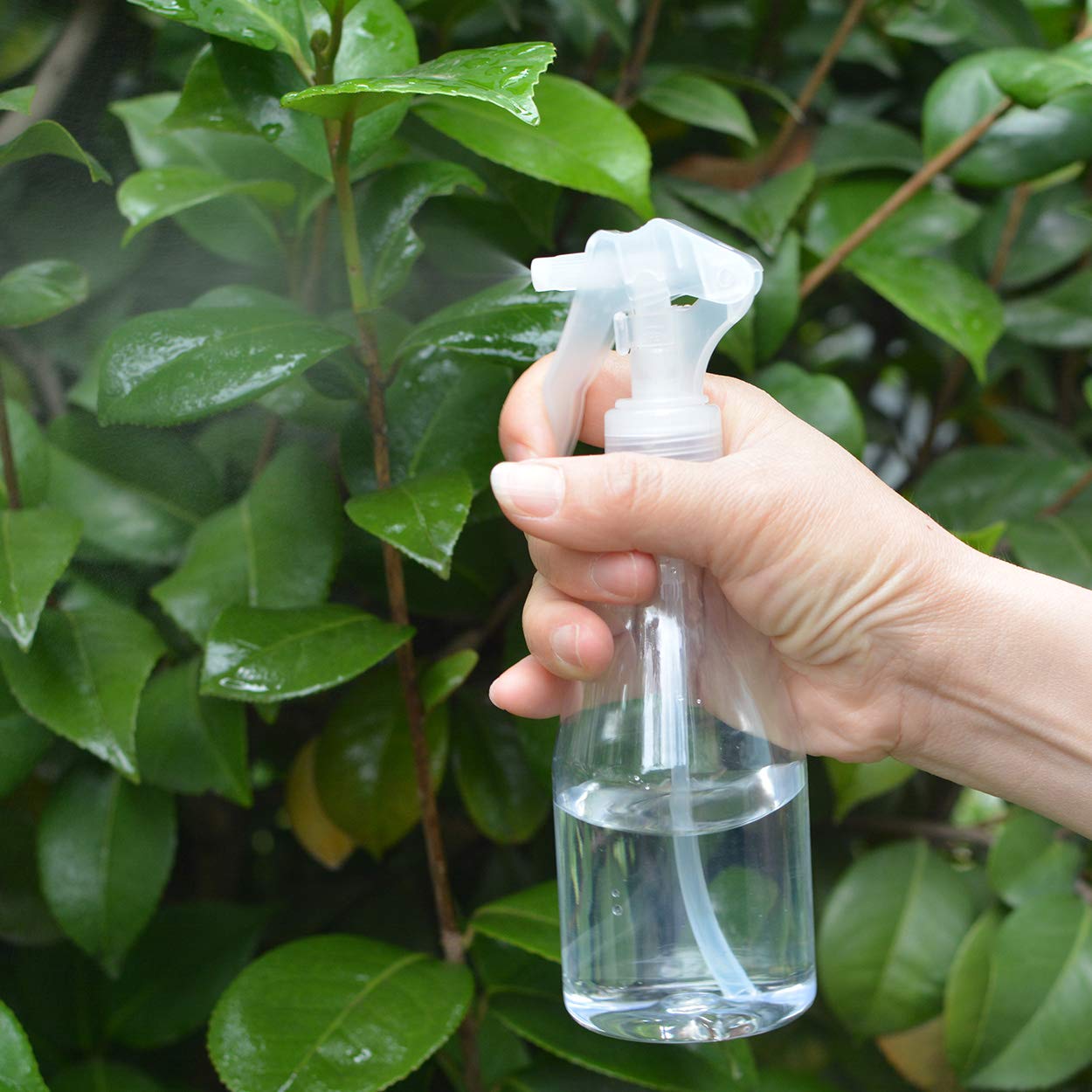 2Pcs Misting Spray Bottle, 200ml/6.8oz Hard Plastic Clear Empty Container Hair Sprayer for Gardening Cleaning Travel Skin Care