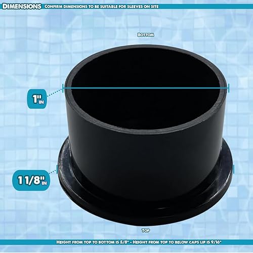 Miniatura 2 de Poolzilla Paquete de 25 cubiertas negras para agujeros de seguridad para piscina  1 pulgada de diámetro que se adapta a una manga de 1 pulgada