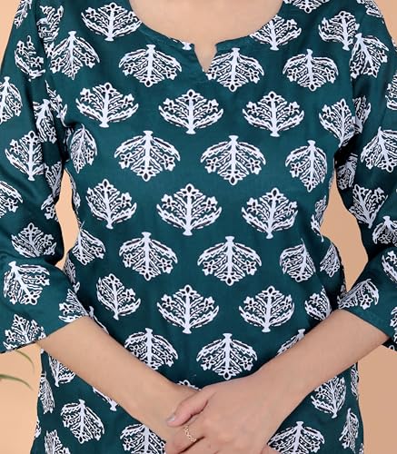 Image of Malikcraft Women's Rayon Printed Short Kurti Stylish Kurta for Women Trendy Short Kurta for Daily & Office Wear PR1