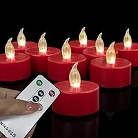 Vista 12 de Velas de té sin llama, funciona con pilas, paquete de 24 velas votivas eléctricas LED parpadeantes de larga duración, 200 horas, realistas