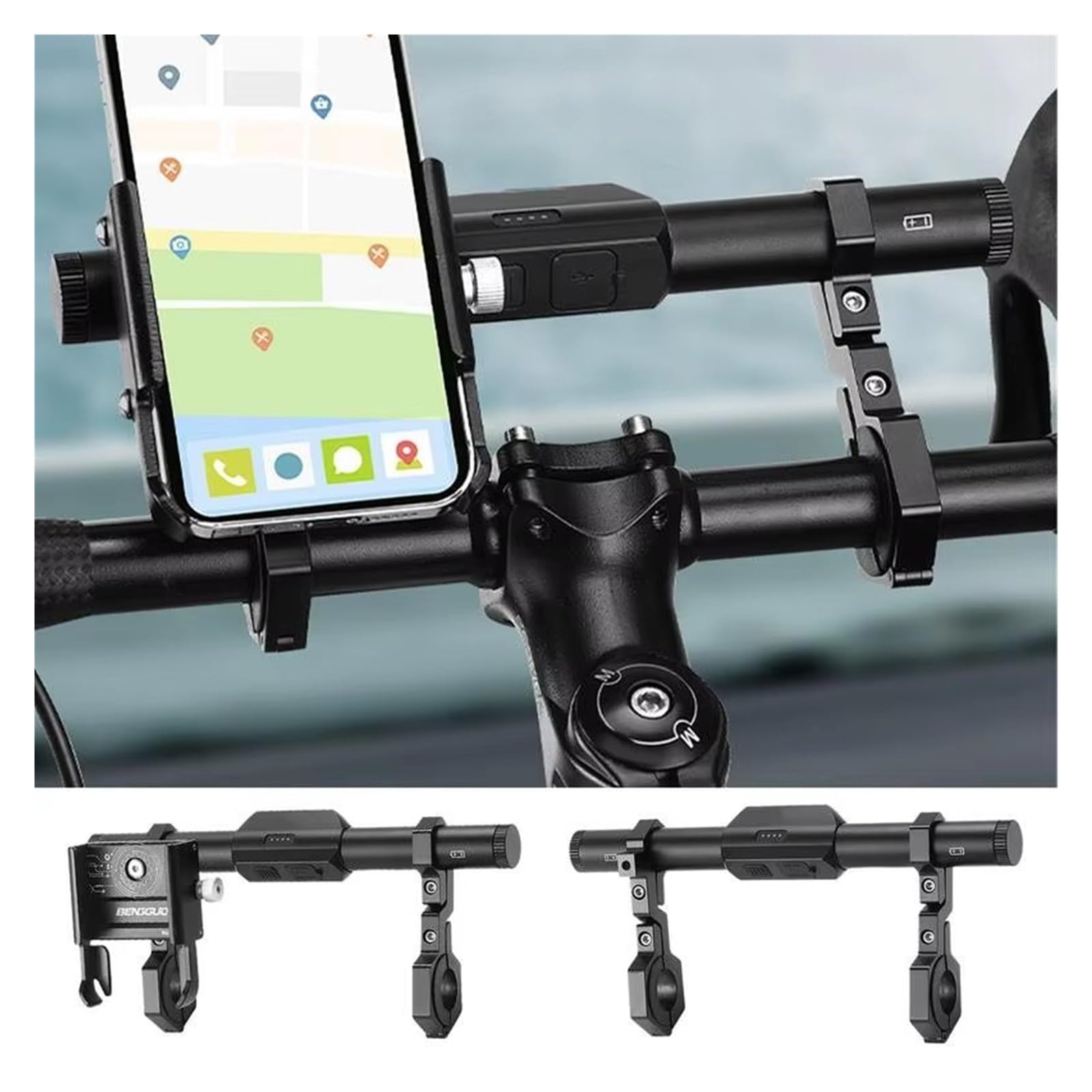 Soporte Navegación Extensión Manillar Ciclismo Soporte GPS Teléfono