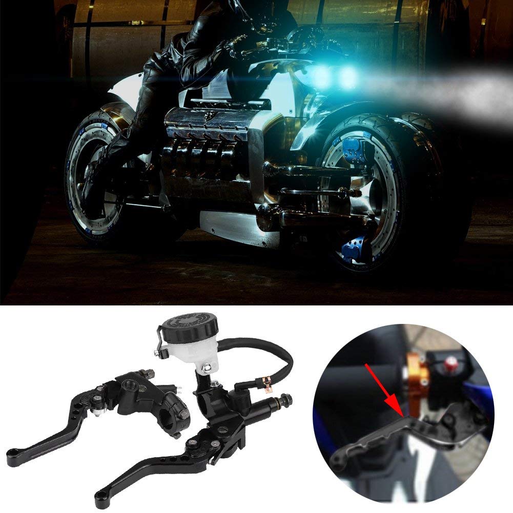 Ensemble universel de leviers de maître-cylindre d'embrayage de frein de moto, 1 paire de guidon 7/8 "(22mm) noir