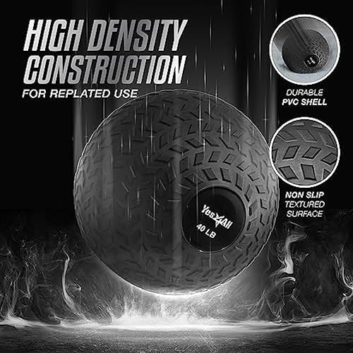 Miniatura 3 de Yes4All Slam Balls, 10-40lb Weighted Ball Weight, Durable PVC Sand Filled Workout Dynamic Slam Ball for Core Strengthen