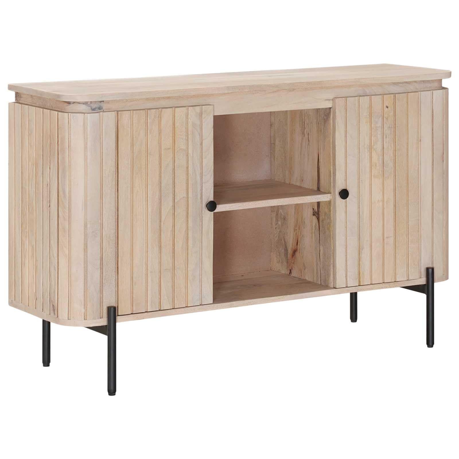 Credenza in legno massiccio, 105 x 30 x 65 cm, con 2 ante