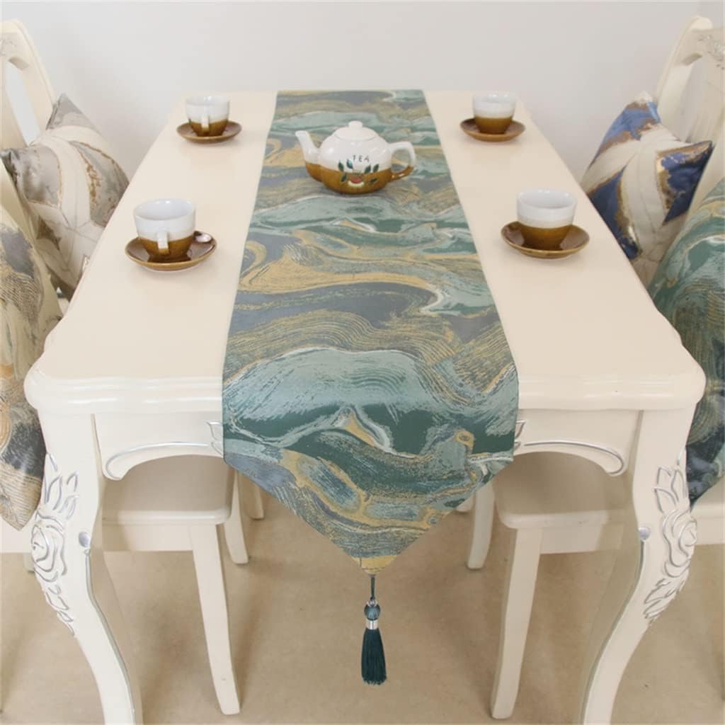 JSEIAJB Rendering Pattern Table Runner Coffee Table TV Cabinet Table Runner Home Decoration Wedding Banquet Arrangement(E,32x200cm)