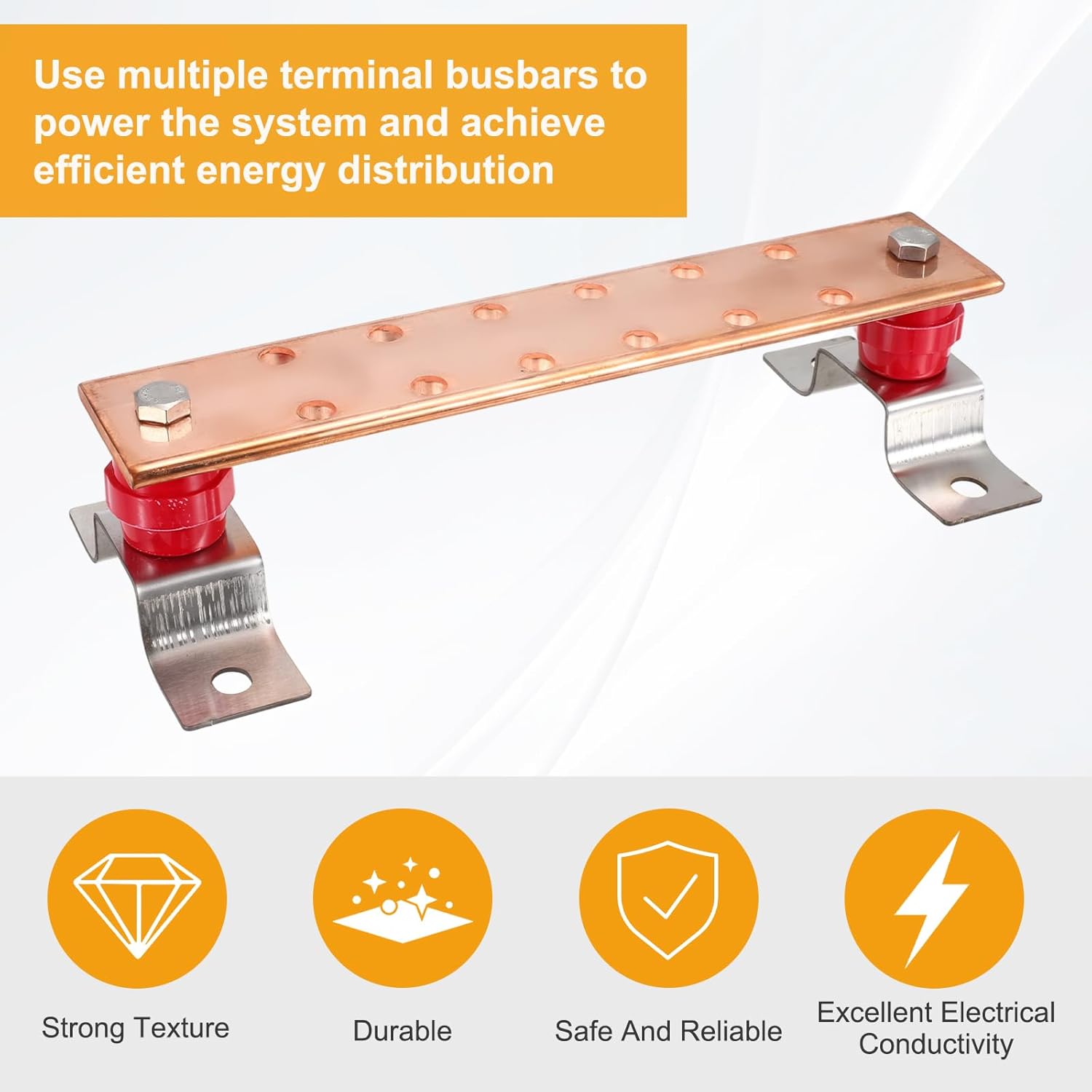 MECCANIXITY Wall Mounted Grounding Bar Kit, 9.8"x 1.9" Electrical Ground Bar with 12 Terminal Positions and 2 Standoff BusBar Insulators for Electrical Testing Electronic Equipment Repair