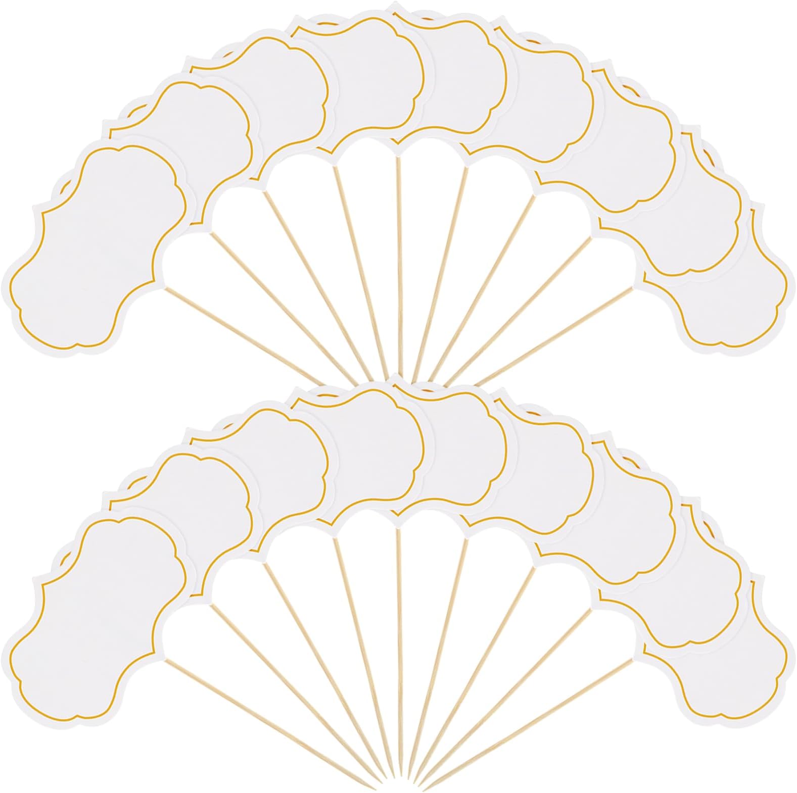 50PCS Buffet Labels - Party Food Signs, Charcuterie Board Toothpick Flags, Cupcake Toppers & Cheese Labels (White)