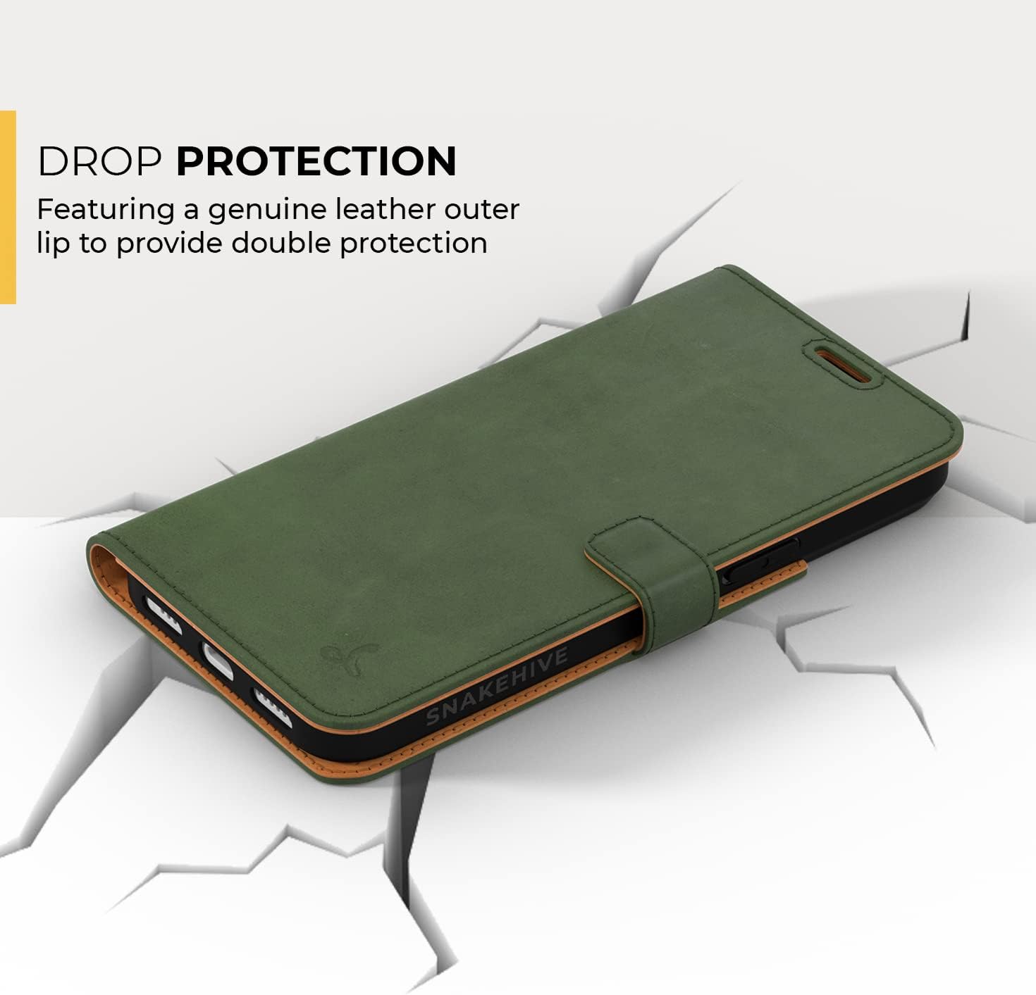 Snakehive Leather Wallet for iPhone 14 Pro Max | Genuine Leather Wallet Phone Case with Card Holder | Flip Folio Case/Cover with Stand | Compatible with iPhone 14 Pro Max | (Bottle Green)