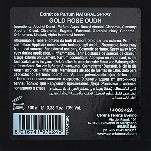 Tiziana Terenzi Gold Rose Oudh Cologne, 3.38 Ounce #TOP2