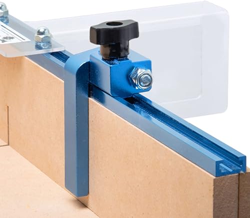 Miniatura 2 de POWERTEC 71857 Pista en T universal de 24"x2" con 1 pieza de tope abatible de pista en T de 3" para carpintería, pista en T de perfil de doble corte