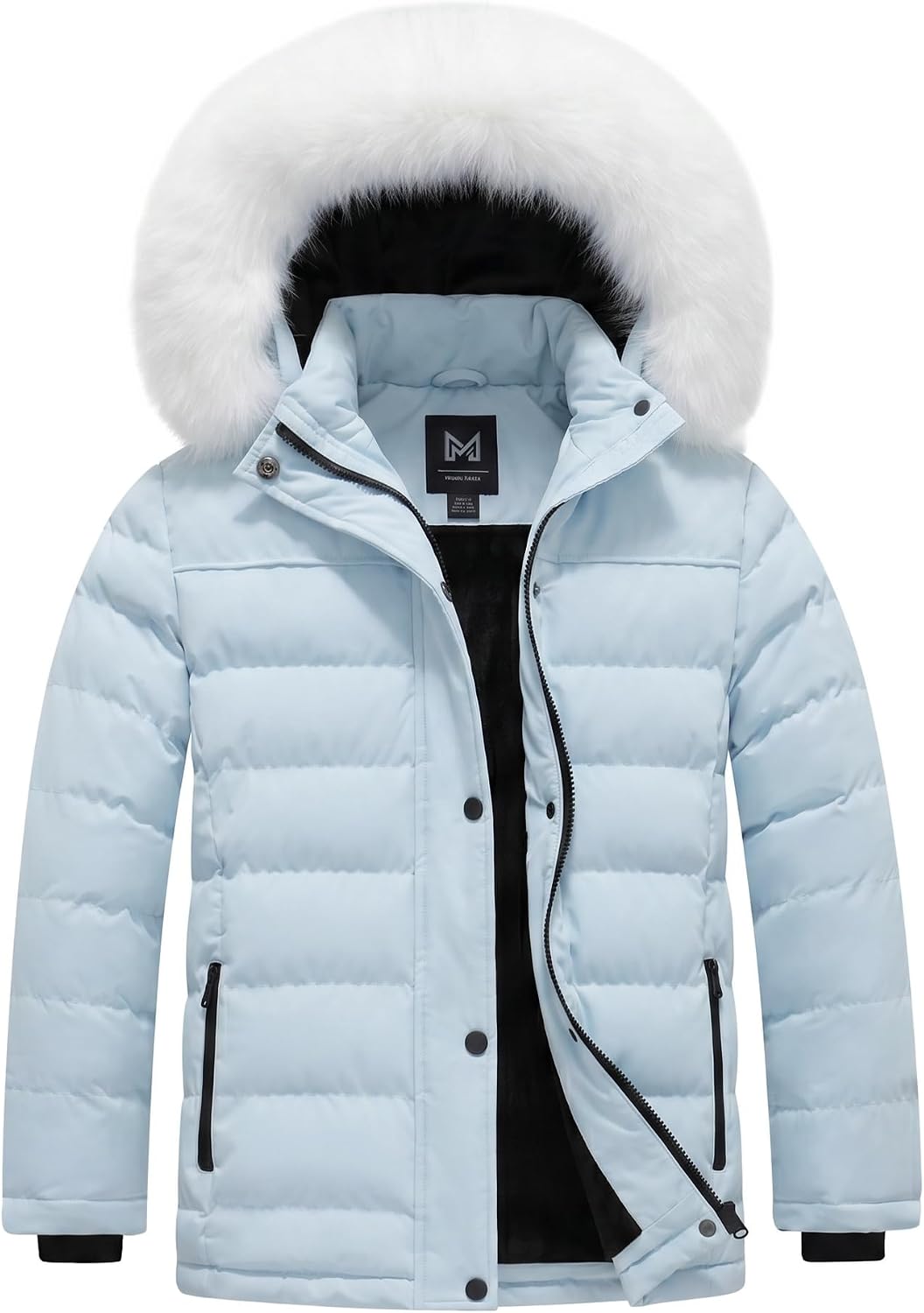 GGleaf Girl's Winter Puffer Jacket Fleece Lined Warm Hooded Winter Coat