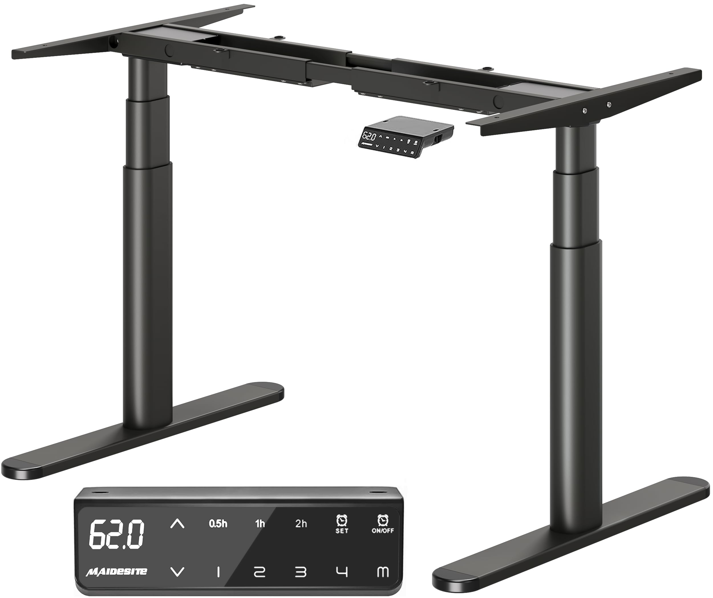 MAIDeSITe EL2 Plus Art Escritorio Elevable Eléctrico con Patas Ovaladas | Diseño Exclusivo de Patas Ovaladas, Doble Motor Estable y Silencioso con Carga 180kg, Rango Altura 62-125cm y 4 Memorias