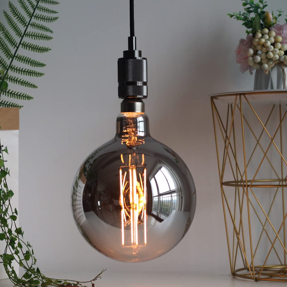 Lampadine a led antiche Lampadina decorativa gigante 8W Dimmerabile E27 Base 220 / 240V 600Lumens Super Giallo Caldo G200 Grigio placcato
