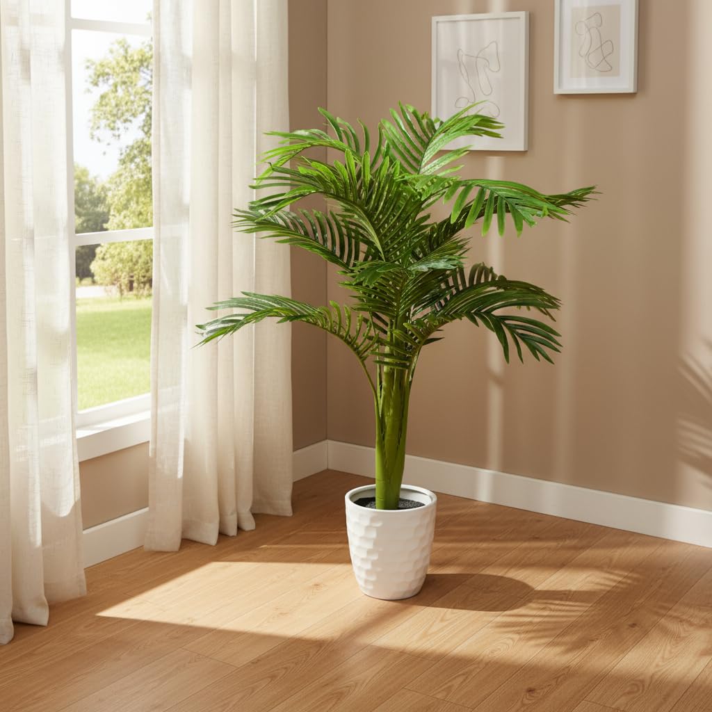 Decorative Artificial Plants in Pots Indoor and Outdoor for Home Wall Desk Bedroom Restaurant Decoration, Realistic Lush Green Leaves (Plant-001)-image-26