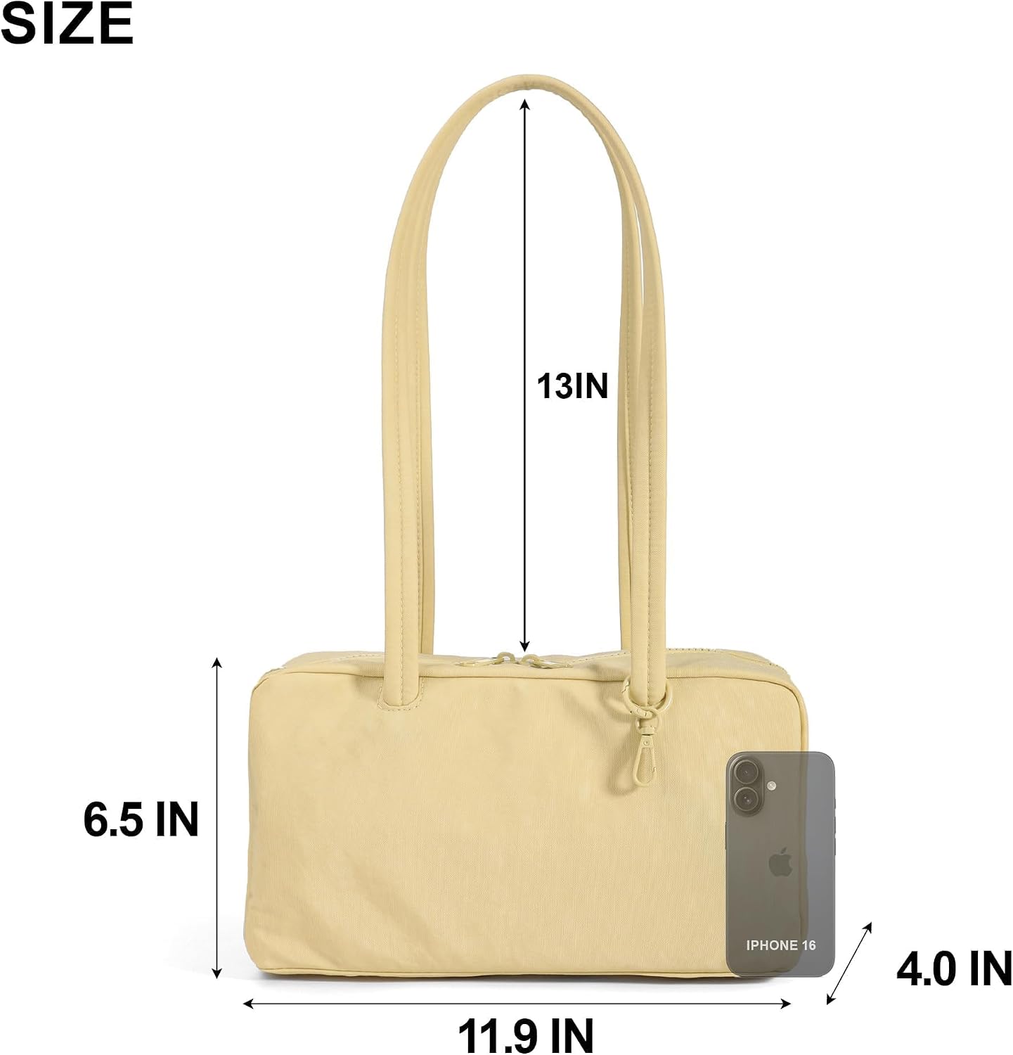 FASTFAIRY Slouchy Lightweight Bowler Bag: East-West Design With Charm Loop - Everyday Use Outings