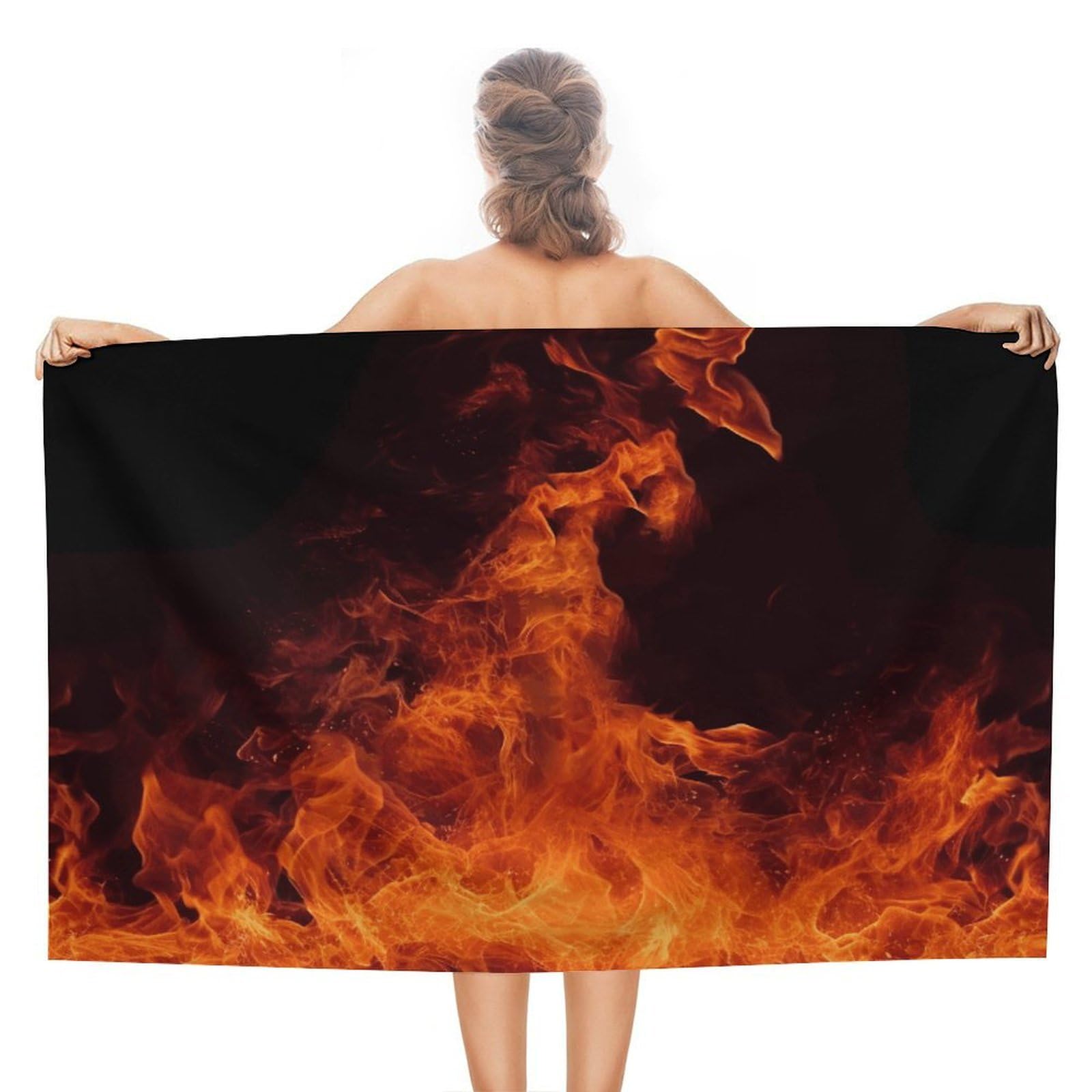 VstaDank Dancing Fire Beach Towels Super Absorbent Soft Lightweight Towel Large Stylish Swim Pool Towels Quick-Dry Oversize Bath Towel Travel Blankets for Adult Vacation&Gift