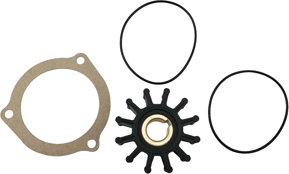 9000K Inboard Water Pump Impeller for Sherwood 09000K-SHW Marine Engine Parts Repair Kit Replacement Kohler 246489 344089 344371 229826 Onan 132-0271