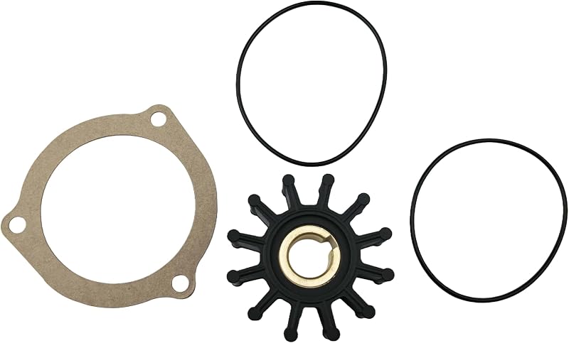 9000K Inboard Water Pump Impeller for Sherwood 09000K-SHW Marine Engine Parts Repair Kit Replacement Kohler 246489 344089 344371 229826 Onan 132-0271