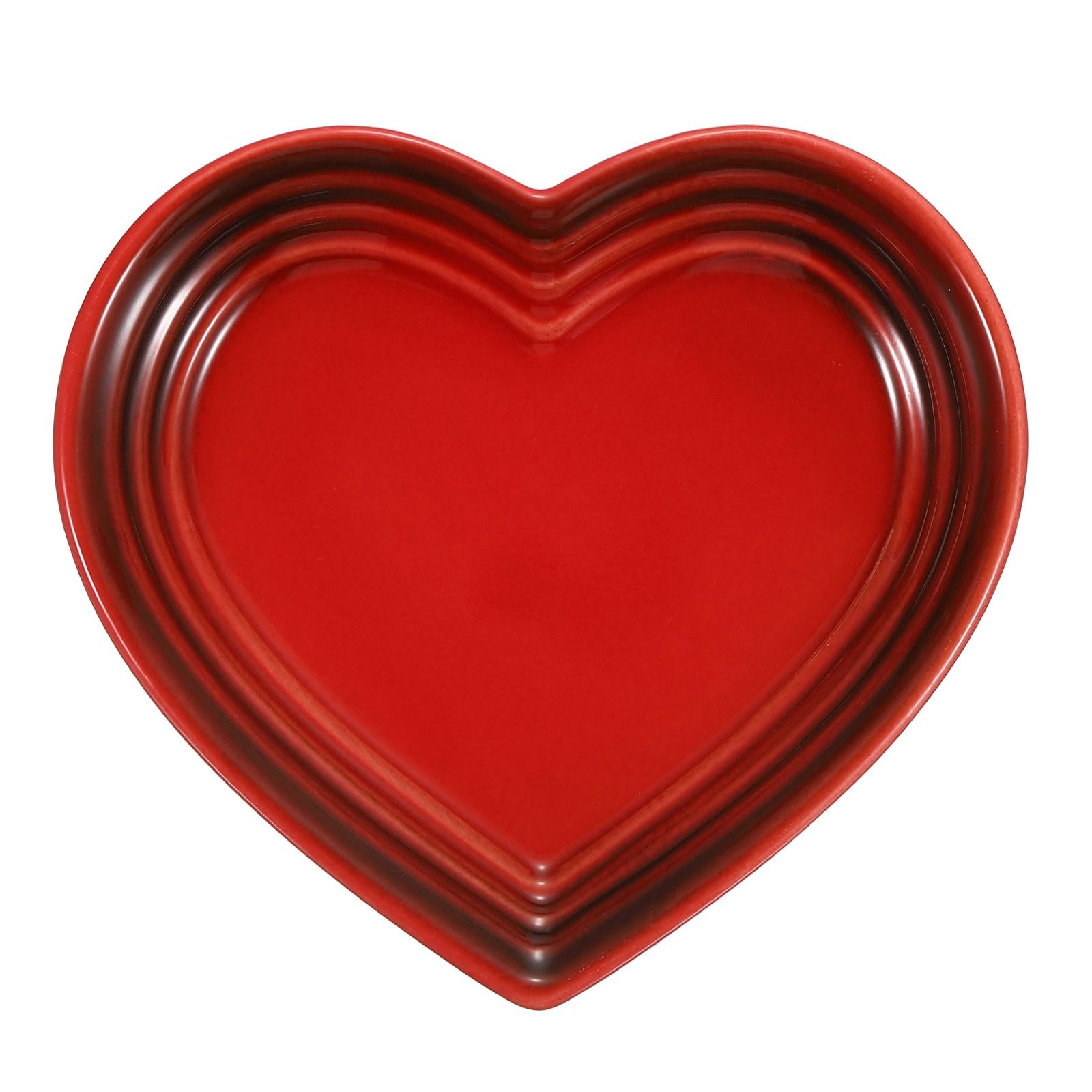 sourcing map Heart Shaped Ceramic Spoon Rest, 5 Inch Tea Spoon Holder Heat Resistant Porcelain Utensil Spatula Rest for Coffee Bar Kitchen Dining Table Decor Valentine Mother's Day Gift, Red