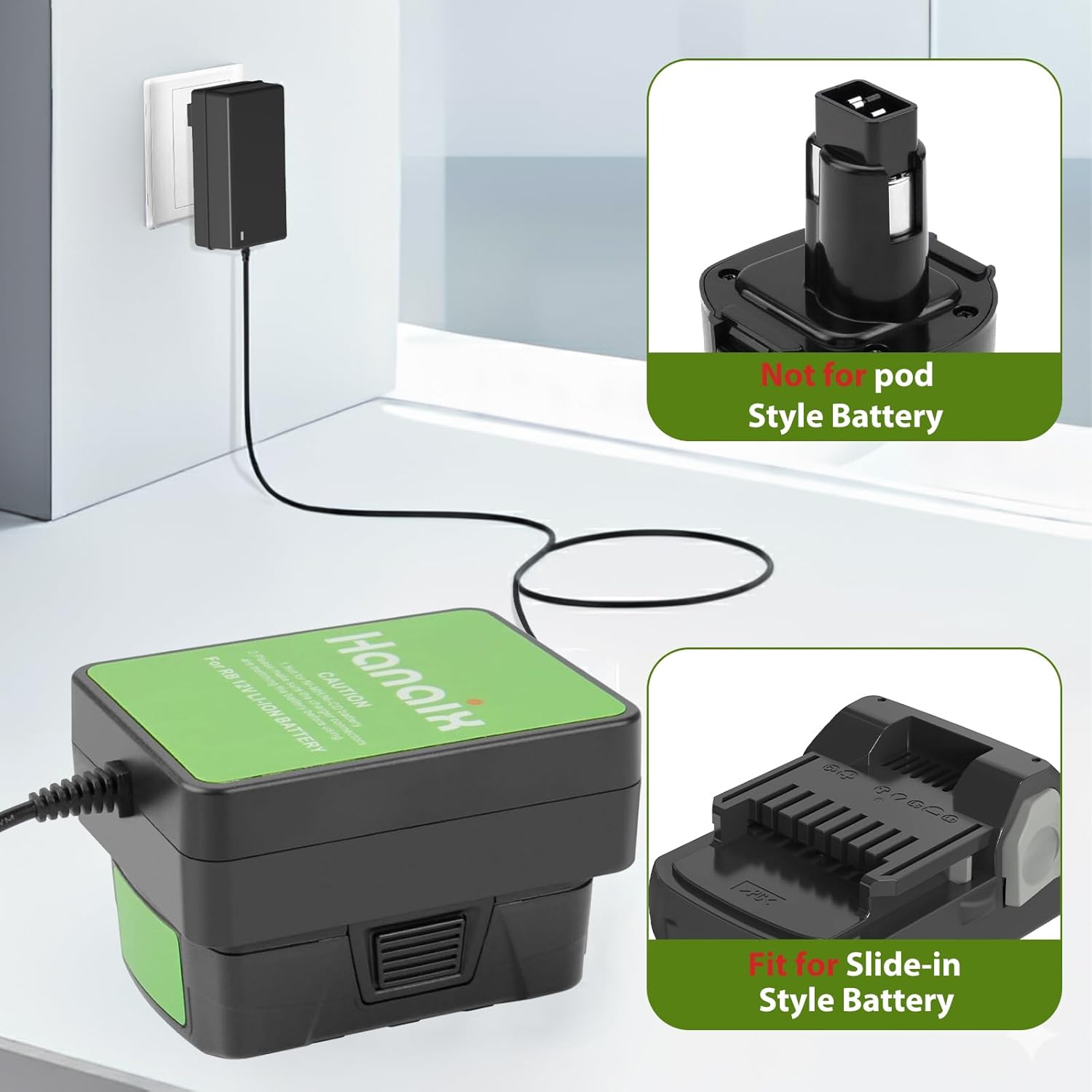 12V Lithium Charger for Ryobi CB120L CB121L BPL-1220 L1212R CD100 130503001 130503005 (not for CB120N) for Ryobi 12V Portable Charger