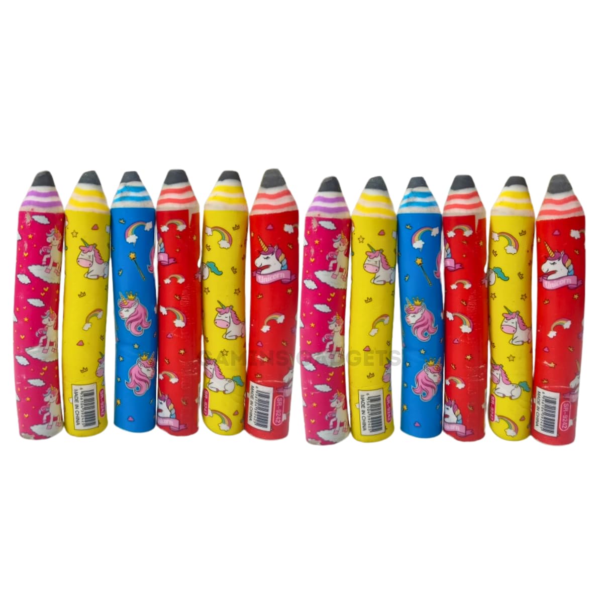 Gamins Gadgets Unicorn Stationery Erasers Set Return Gift for Birthday Pencil Shaped Large Multicolored Eraser Set of 12 (B0CVW44LJX) Amazon Price History, Amazon Price Tracker