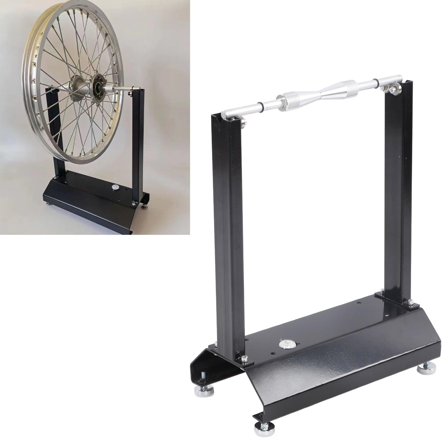 Ejoyous Motorcycle Bike Wheel Balancer, Wheel Balancer Motorcycle Rim Tire Balancing Spin Bike Wheel Static Truing Stand for Maintenance