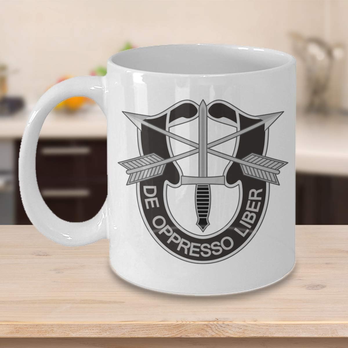 Special Forces De Oppresso Liber Army Coffee Mug (White, 15oz) - Image 3