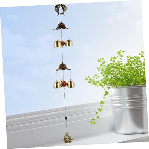 Miniatura 8 de DOITOOL Antique Hanging Bell Wind Chime for Outdoor Patio Garden Decor Alloy Craft with Joyful Sound Retro Style Chinese Bell for Porch Window