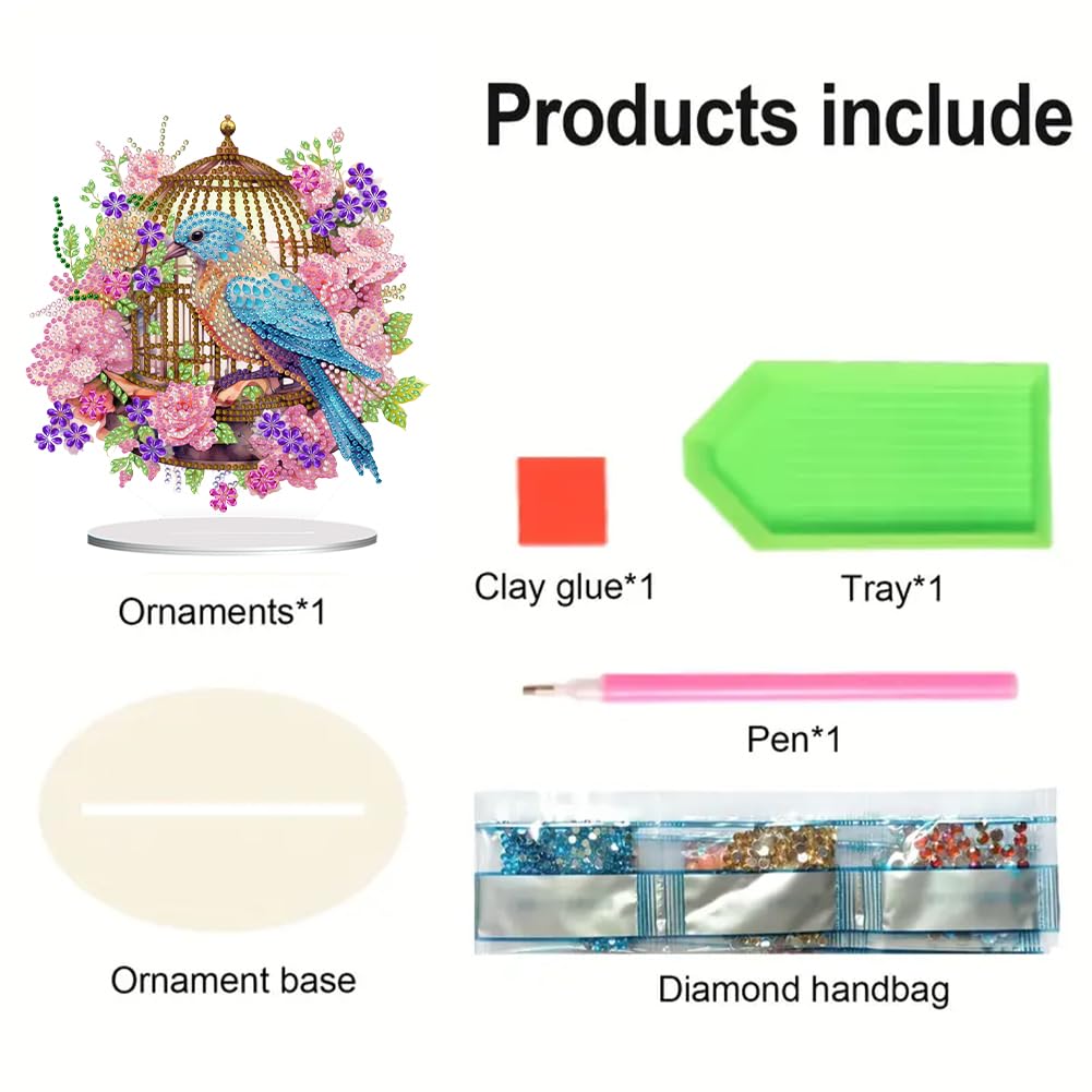 Kit di ornamenti da tavolo for pittura con diamanti rotondi e