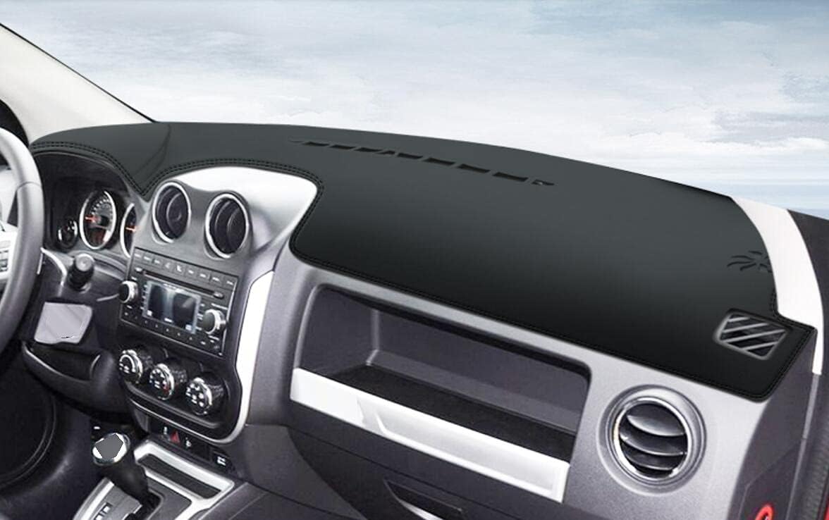 Black Leather Car Dash Mat Dashboard Cover Dash mat Interior Pad for Jeep Compass 2011-2016