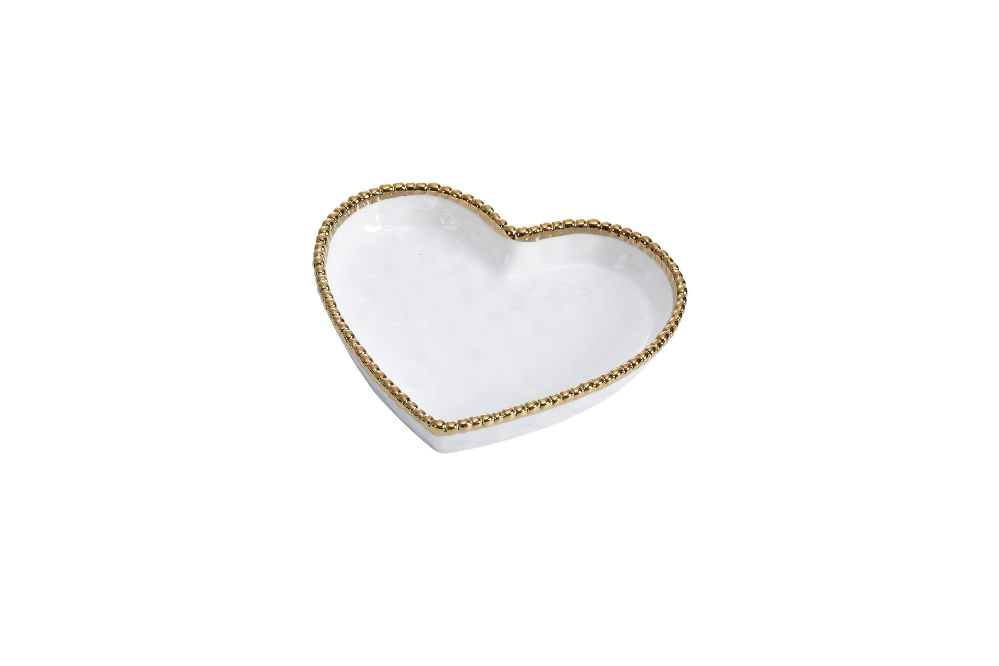 Pampa Bay Love is in the Air Medium Heart Dish (1, White)