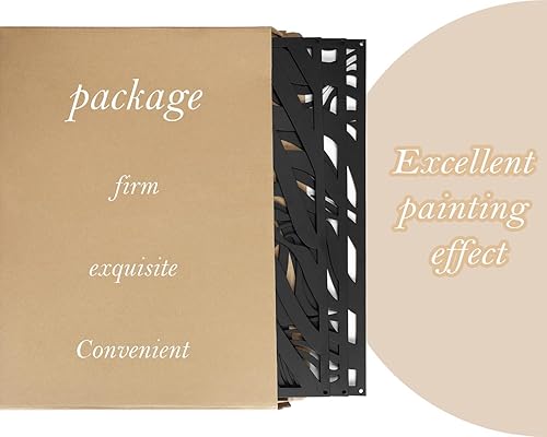 Miniatura 7 de Creoate Juego de 4 piezas de arte abstracto de metal negro para pared, esculturas minimalistas para sala de estar y dormitorio, oficina, 11 x 16