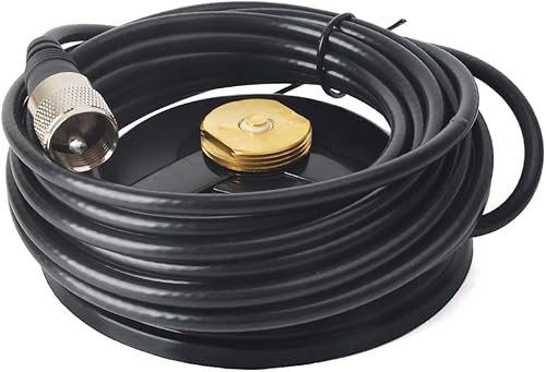 Miniatura 2 de HYS Soporte de antena magnética NMO con cable RG58 de 16.4 pies y conector PL-259 para radio de jamón CB VHF UHF HF, base magnética fuerte de 4.3