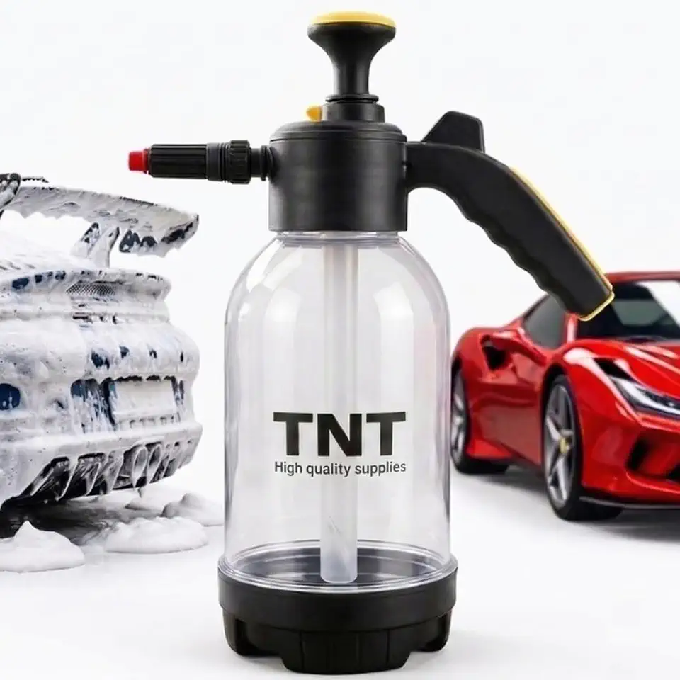 TNT Pulverizador Espuma em Neve 2L Snow Foam Manual de Compressão 3 em 1 Bico Ajustável - Lavagem Automotiva Carros e Motos, Espuma Densa para Pré-Lavagem, Detailing e Limpeza Pesada